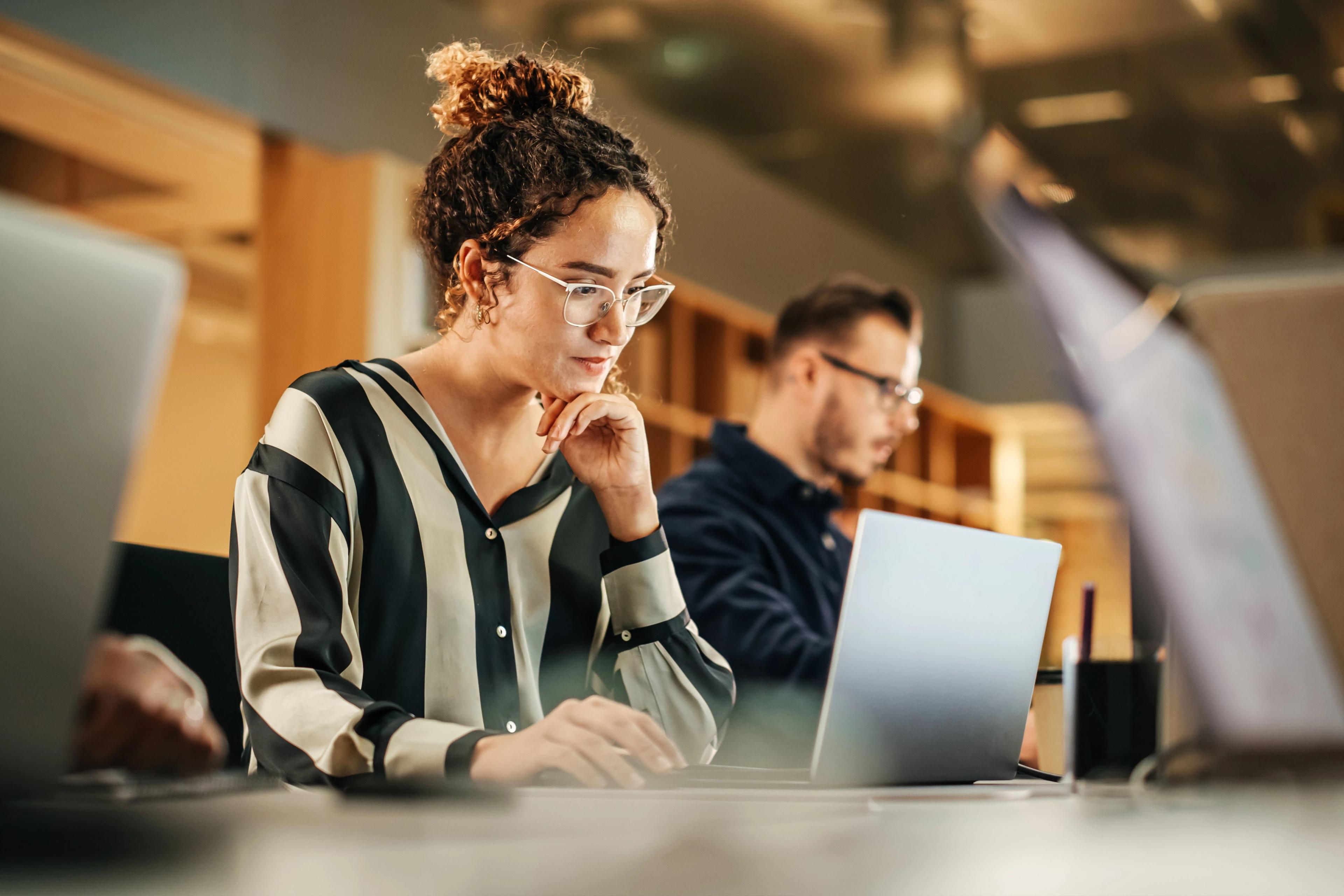 Female looking at a laptop 