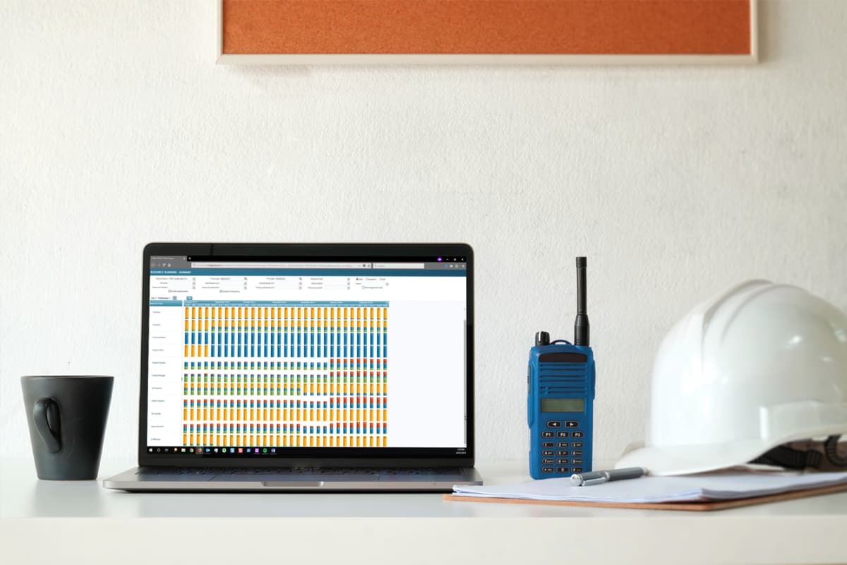 Enterprise Planning RP Schedule 1200x800 - laptop with chart and white construction helmet